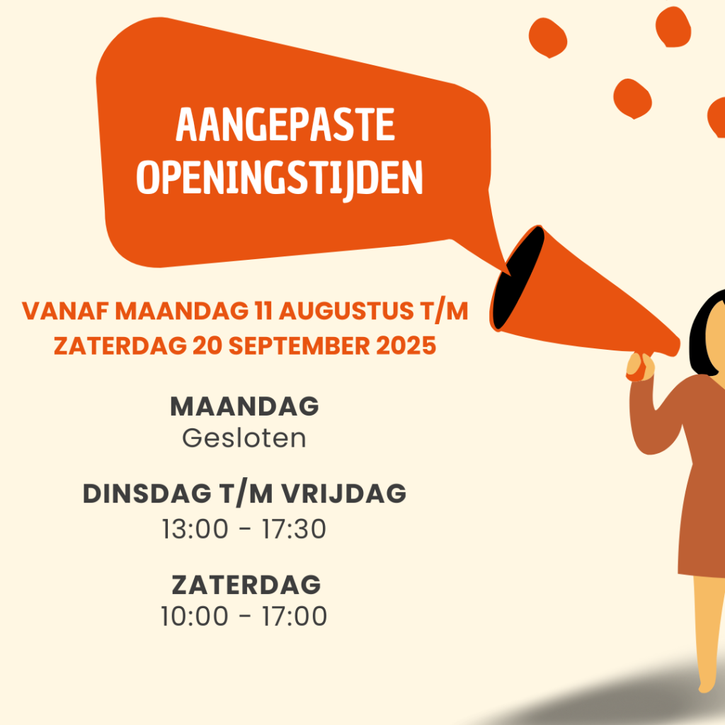 Let op! Aangepaste openingstijden