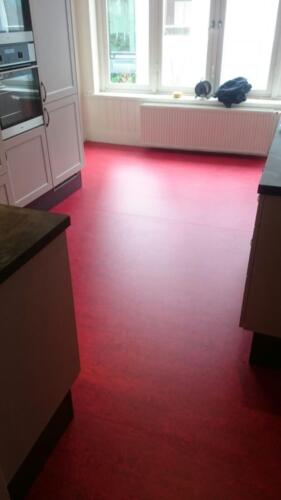 marmoleum vloer den haag rood keuken toffe vloer